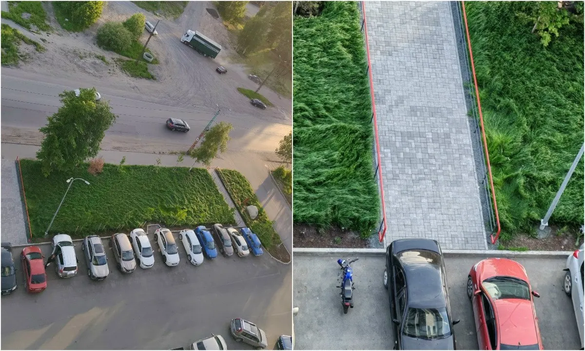 В&nbsp;Петрозаводске мать с&nbsp;коляской не&nbsp;может добраться до&nbsp;подъезда из‑за&nbsp;припаркованных машин