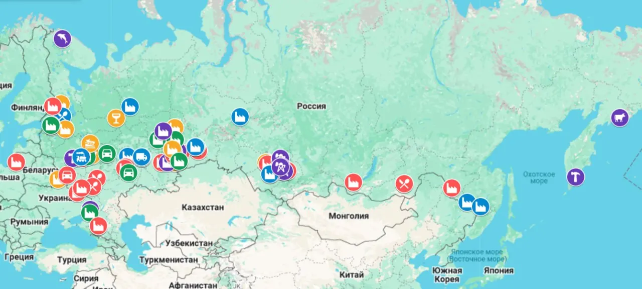 Интерактивная карта фиксирует случаи приостановки производств, массовых увольнений и задержек зарплат по всей стране; с начала 2026 года в ней отмечено 47 проблемных предприятий.