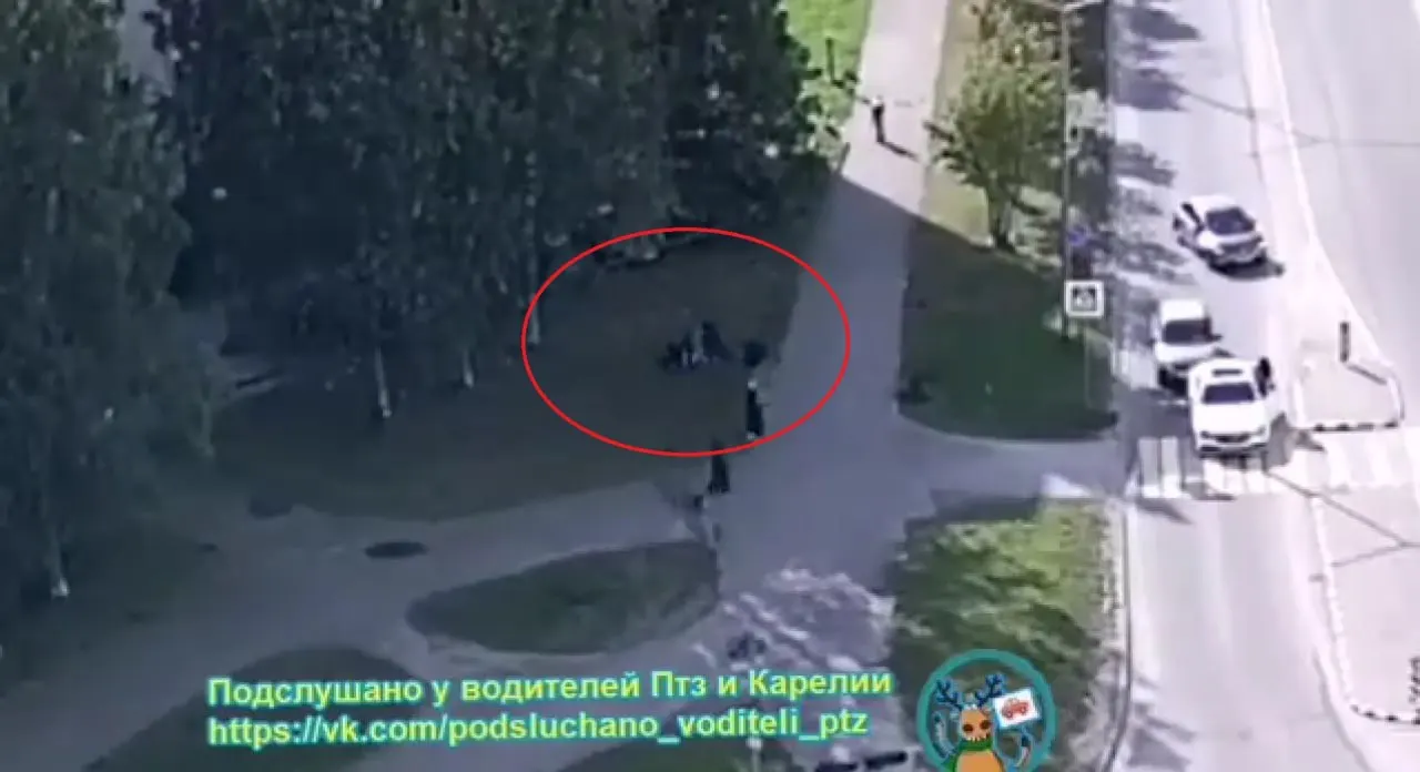 Драка водителей после&nbsp;ДТП&nbsp;в&nbsp;Карелии на&nbsp;перекрёстке у&nbsp;пешеходного перехода